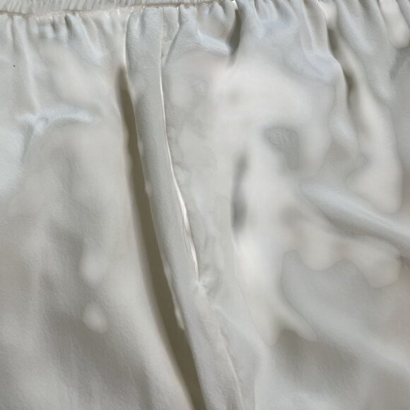 Bob Mackie Wearable Art Pull Cream Silk Stretch Waist Pants  Pockets u - Picture 5 of 6